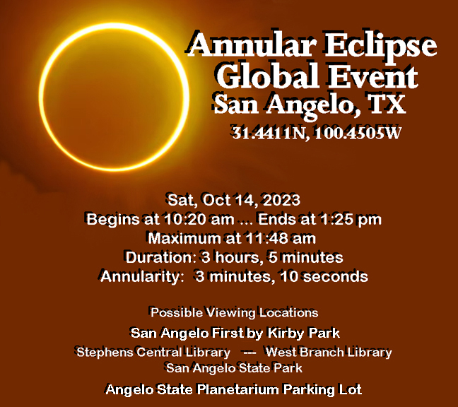 Annular Eclipse 2023 San Angelo Texas